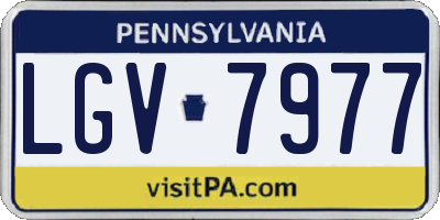 PA license plate LGV7977