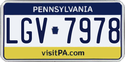 PA license plate LGV7978