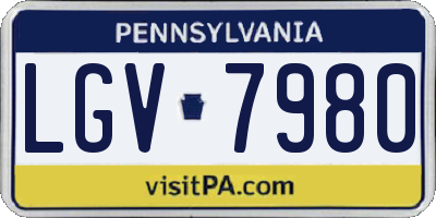 PA license plate LGV7980
