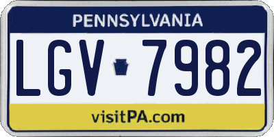 PA license plate LGV7982