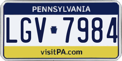 PA license plate LGV7984