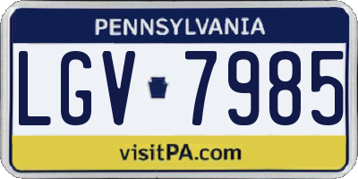 PA license plate LGV7985