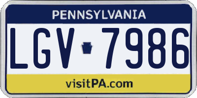 PA license plate LGV7986