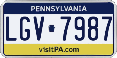 PA license plate LGV7987
