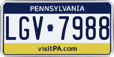 PA license plate LGV7988