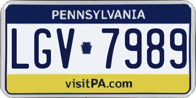 PA license plate LGV7989