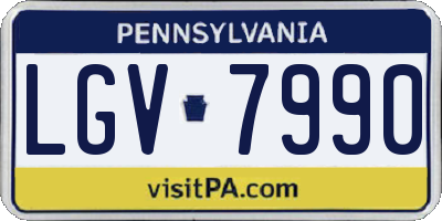 PA license plate LGV7990