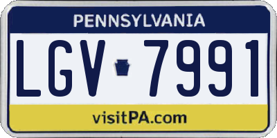 PA license plate LGV7991