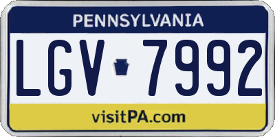 PA license plate LGV7992