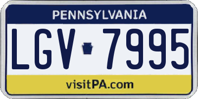 PA license plate LGV7995