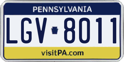 PA license plate LGV8011