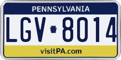 PA license plate LGV8014