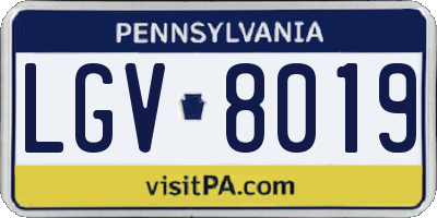 PA license plate LGV8019