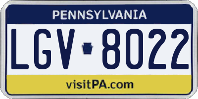 PA license plate LGV8022