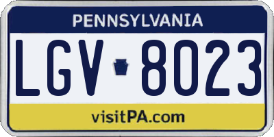 PA license plate LGV8023