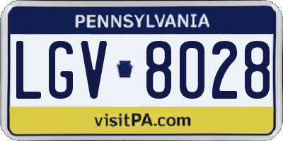 PA license plate LGV8028