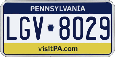 PA license plate LGV8029