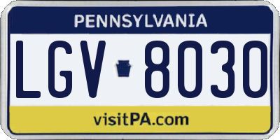 PA license plate LGV8030
