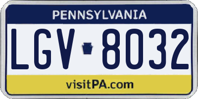 PA license plate LGV8032