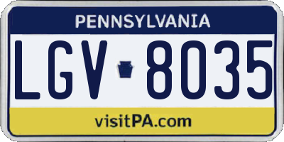 PA license plate LGV8035