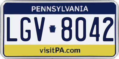PA license plate LGV8042