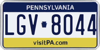PA license plate LGV8044