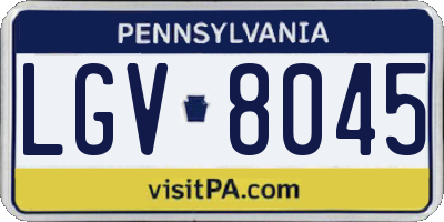 PA license plate LGV8045