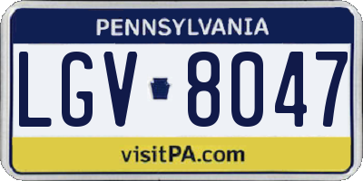 PA license plate LGV8047