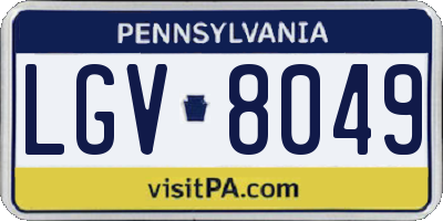 PA license plate LGV8049