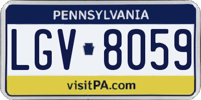 PA license plate LGV8059