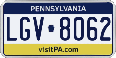 PA license plate LGV8062