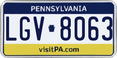 PA license plate LGV8063