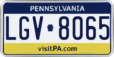 PA license plate LGV8065