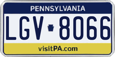 PA license plate LGV8066