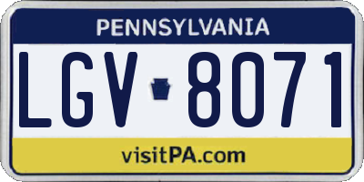 PA license plate LGV8071
