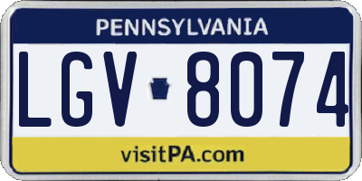 PA license plate LGV8074