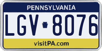 PA license plate LGV8076
