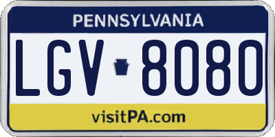 PA license plate LGV8080