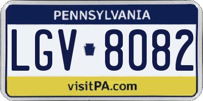 PA license plate LGV8082
