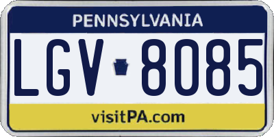 PA license plate LGV8085
