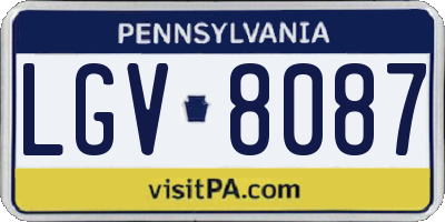 PA license plate LGV8087