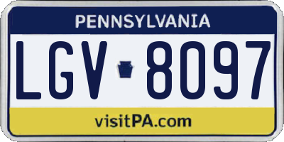 PA license plate LGV8097