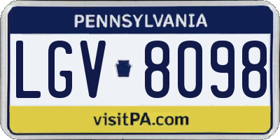 PA license plate LGV8098