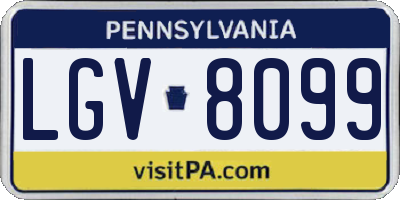 PA license plate LGV8099