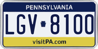 PA license plate LGV8100