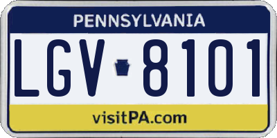 PA license plate LGV8101