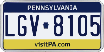 PA license plate LGV8105
