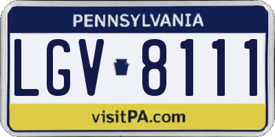 PA license plate LGV8111