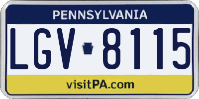 PA license plate LGV8115