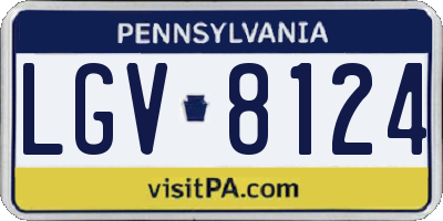 PA license plate LGV8124